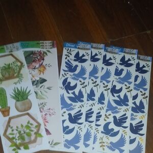 Blue and Green Decorative Wall Stickers